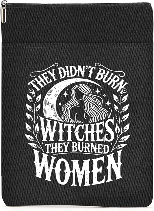 Book Themed Gifts Waterproof Book Sleeve Book Pouch Halloween Reading Gifts Witchy Gifts for Women Friend Auntie Book Covers for Paperbacks Book Accessories Book Protector with Zipper and Front Pocket