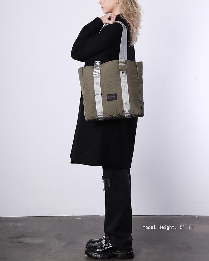 ZIMEGO Unisex Two-Tone Gym Tote Bag - Stylish Everyday Travel Tote with Double Top Handles