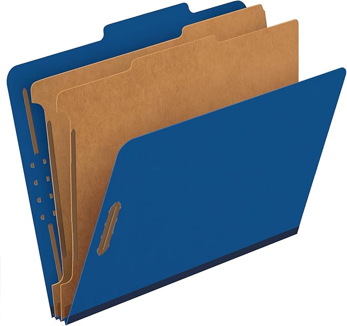 Pendaflex Recycled Classification File Folders, Letter Size, Dark Blue, 10/Box