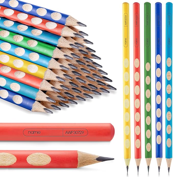 M&G 30pcs Triangular Pencils, 2B Pencils with Grip Correction, Wooden Graphite Pencils with Colored Barrels, Pre-Sharpened Break-Resistant, Suitable for Writing, Drawing, and Sketching