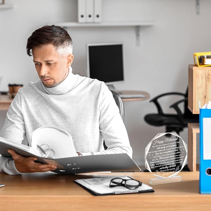 Chunful Happy Retirement Gifts for Men Women Never Understand the Difference You Made Keepsake and Paperweight Retirement Plaque Inspirational Gifts for Retired Teacher Police Nurse(Stylish Style)