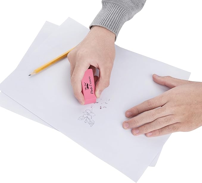 Mr. Pen- Pink Pencil Eraser, 24 Pack, Mr Pen Erasers for Pencils, Large Eraser, Block Erasers for School