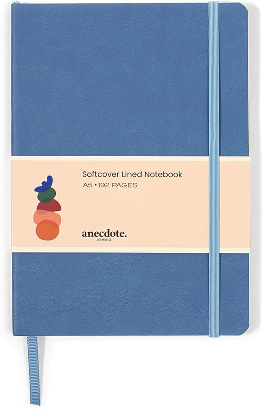 Softcover Ruled Journal with Thick 80 gsm Lined Cream Paper A5 size (8.3 inches x 5.4 inches) - Daily Writing Notebook Journal for Travel, School and Office Use - Diary Journal for Women and Men - French Blue