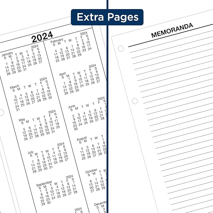 AT-A-GLANCE 2024 Daily Desk Calendar Refill, 4-1/2" x 8", Large, Loose-Leaf (E2105024)