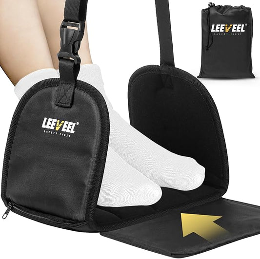Foot Hammock for Plane Travel,Portable Airplane Foot Rest with Memory Foam and Hardboard,Adjustable Airplane Foot Hammock,Airplane Travel Essentials (Box Packaging)