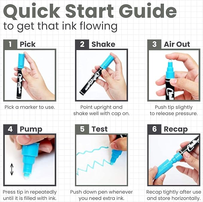 Metallic Chalk Markers (8 Pack) Liquid Chalk Pens for Blackboards, Chalkboard, Bistro Menu, Window Markers for Cars - Wet Wipe Erasable - 15mm Jumbo Nib