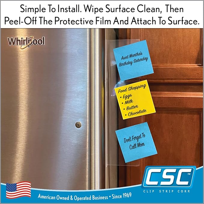 Computer Monitor Memo Board 2 Pack Sticky Note Holder, Semi-Transparent Flexible PVC, Monitor Adhesive Message Boards, Desk Accessories & Workspace Organizers, 12" L x 3" W, Non-Acrylic