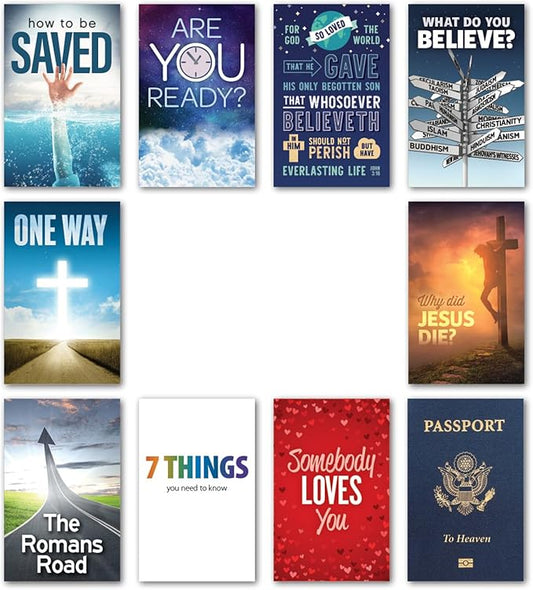 Gospel Tracts Assortment (Top Ten Titles - 100 Assorted Tracts - KJV)