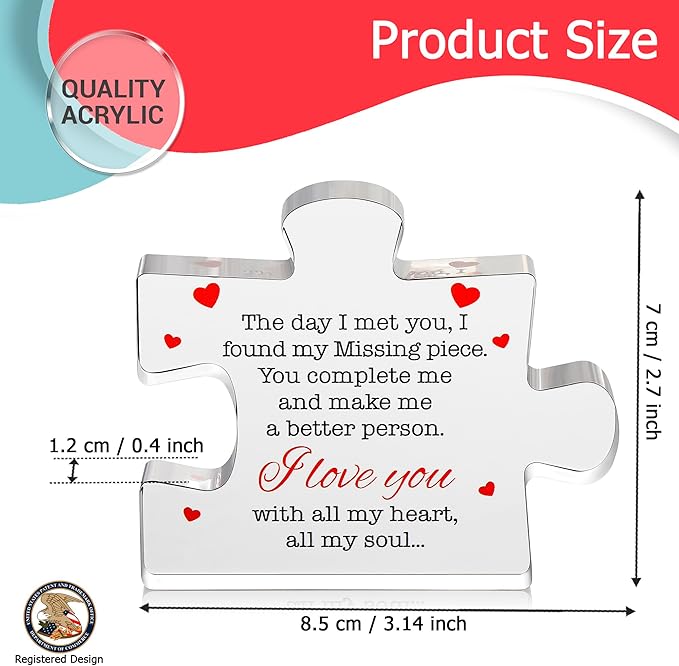 Valentines Day Gifts - I Love You Gifts for Him, Her - Acrylic Puzzle Printed Message - Birthday, Wedding for Boyfriend, Girlfriend - I Love You Presents for Husband, Wife