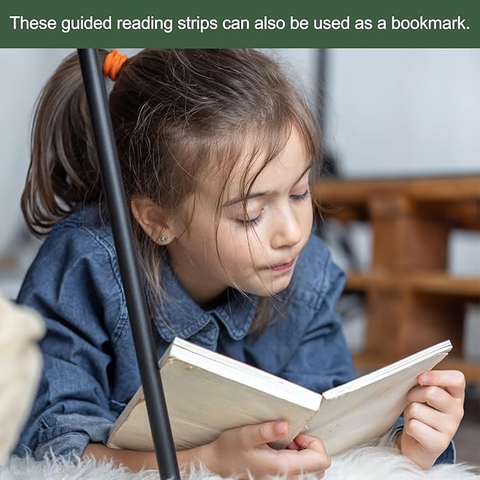 YOKIVE 8 Pcs Guided Reading Strips, Book Highlighter Strips Reading Tracker Bookmark Teacher Supply, Great for Classroom (Rose Red Transparent, 7.48"x2.76")