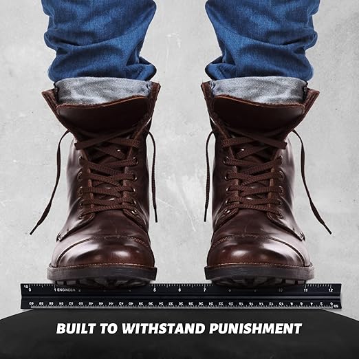 Architectural and Engineering Scale Ruler Set, Imperial Measurements 12'', Black Laser-Etched Aluminum Architect Triangular Ruler for Architects, Students, Draftsman, and Engineers