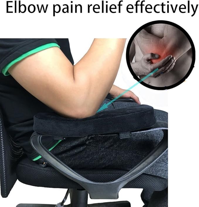 Memory Foam Chair Armrest Pad, Comfy Office Chair Arm Rest Cover for Elbows and Forearms Pressure Relief(Set of 2)