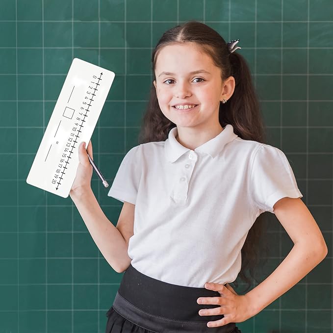 2 Pack Dry Erase Number Line Board 4”x12” Inch Lapboard Double Sided White Board Featuring 0-10 Number Line On One Side 0-20 On The Other for Students Desk
