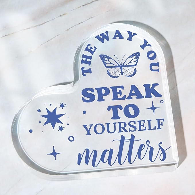 Mental Health Gift, Mental Health Decor, Inspirational Gift Positive Saying, Therapy Office Decor, Positive Self Talk, School Counselor Sign, Psychology Therapy Gift for Therapist Office