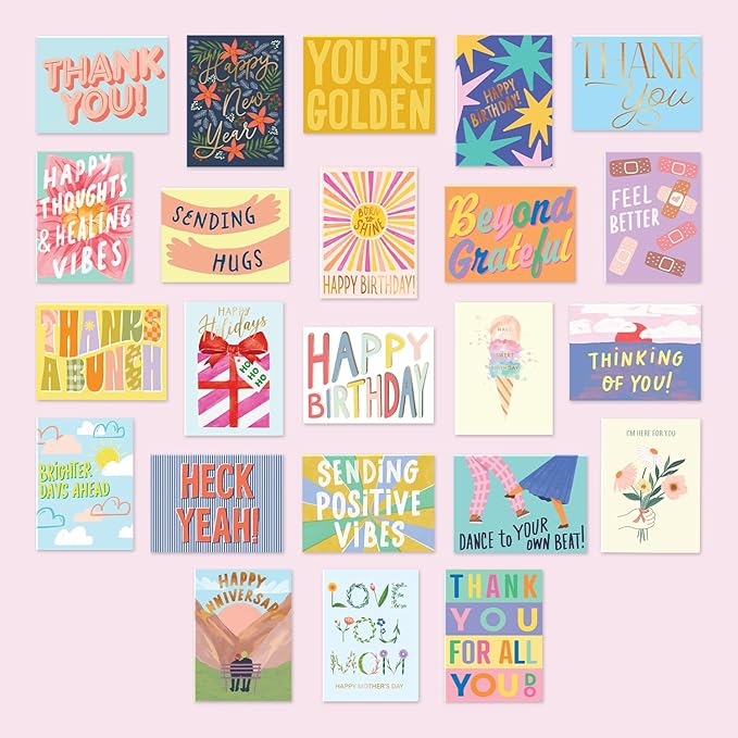 S&O 100 Assorted Cards for All Occasions Box Set - All Occasion Cards Assortment Box with Envelopes - Stylish Greeting Card Decor - 4.25x5.75”