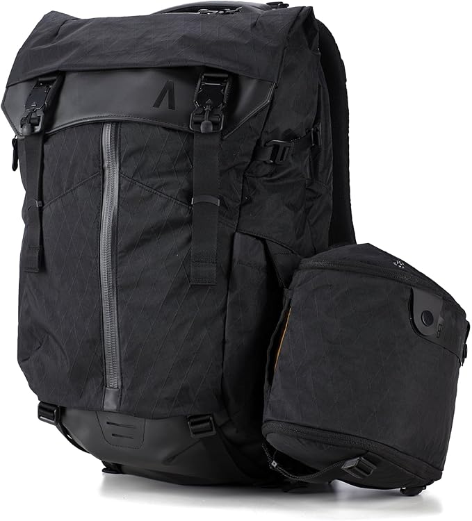 Prima System - 3-in-1 Travel Backpack, Camera Bag and Laptop Sleeve (Jet Black X-Pac)