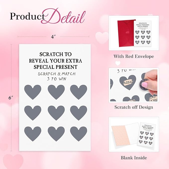 FaCraft Funny Valentines Day Cards for Him Boyfriend Husband Fiance 4 x 6 Date Scratch Off Cards Naughty Dirty Inappropriate Raunchy Valentines Day Gifts Anniversary Birthday Cards with Envelope