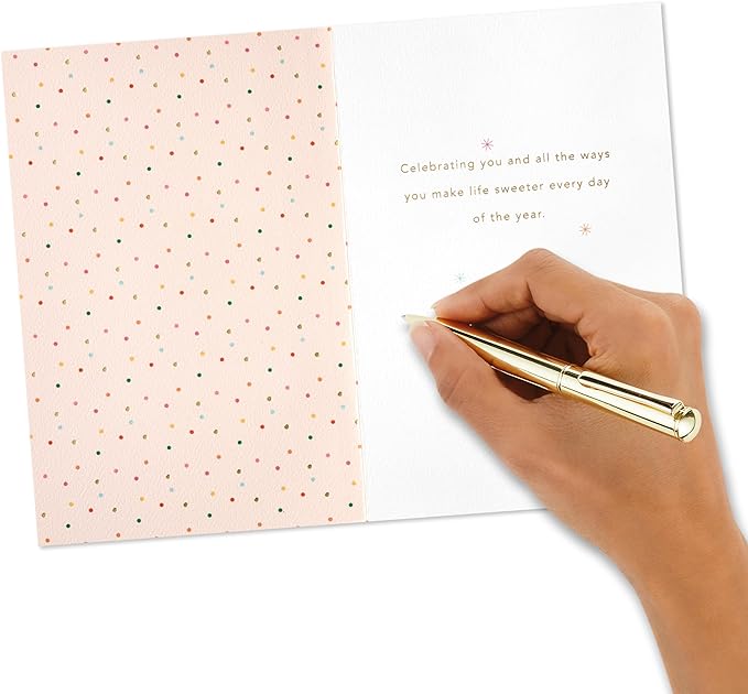 Hallmark Signature Birthday Card for Her (Sparkly Birthday Cake)