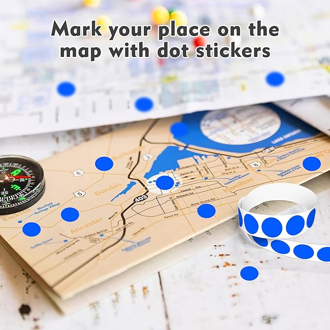 PARLAIM 3/4 Inch Round Permanent Adhesive Color-Code Dot Stickers,10000 Stickers Roll dots Label Dispenser Box Green Circle Stickers Labels 10Rolls (Blue)