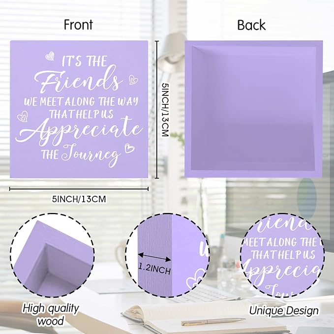 Friendship Gifts for Women Purple Gifts for Friends Office Decor Desk Accessories Purple Decor for Best Friend Home & Office Cute Purple Desk Accessories Gifts for Women