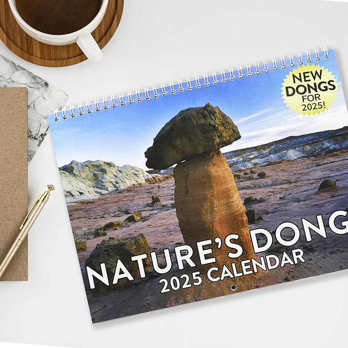 2025 Funny Nature's Dongs Prank Wall Calendar 12 Month Dick Pics Hanging Calendar for Home Office White Elephant Gag Gift for Family Friends Adults Coworkers 8.5" x 11"