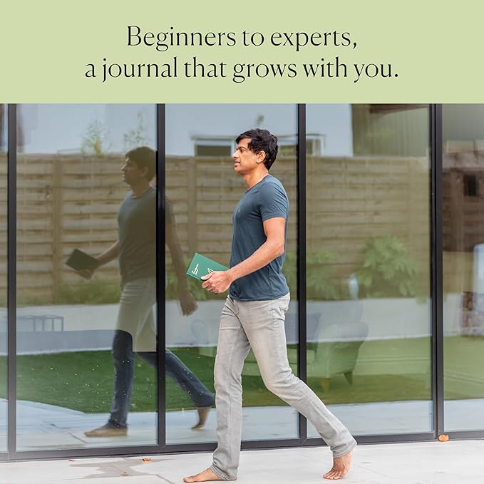 The Three Question Journal Dr. Rangan Chatterjee - Daily Gratitude Journal 2025 for Mindfulness, Stress Relief, Guided Journal for Daily Mental Wellness Personal Growth - Green - Intelligent Change