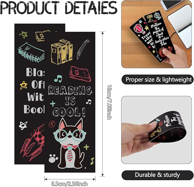 LiYiQ 100 Pcs Reading Rocks Bookmarks Rockets Design Bookmarks 7×2.5-inch Double-Sided Bookmarks for Book Lovers Cute Bookmarks for Reading Bookmarks for Students School Supplies