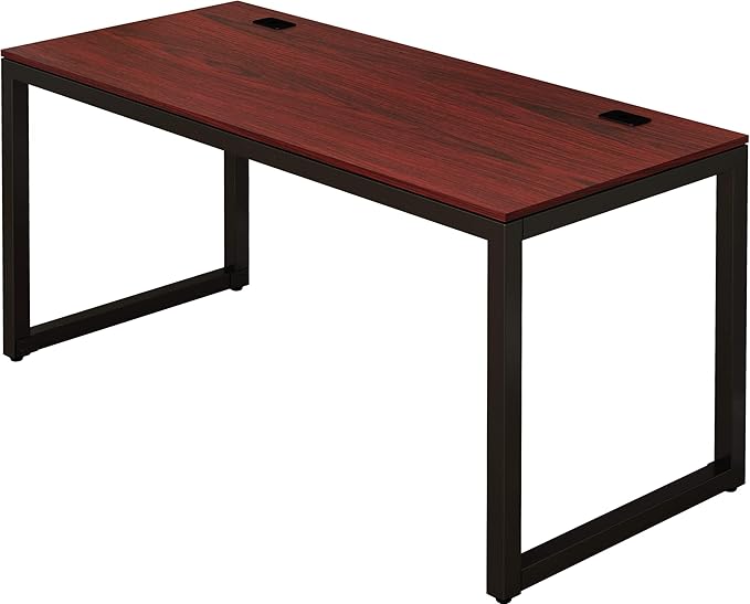 SHW 55-Inch Commercial-Grade Office Computer Desk, Cherry