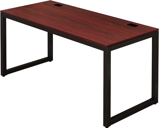 SHW 55-Inch Commercial-Grade Office Computer Desk, Cherry