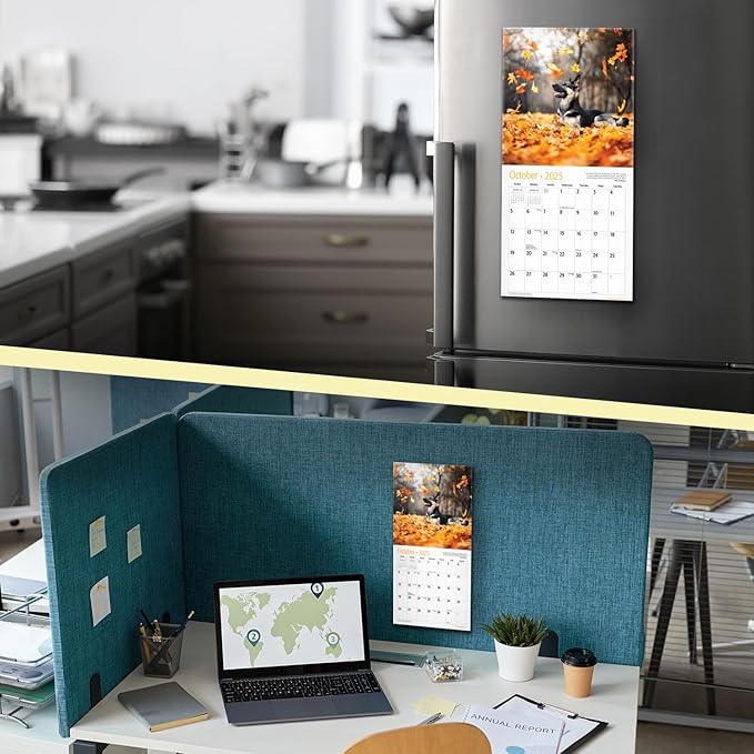 MICASA German Shepherds Mini 2025 Wall Calendar 12 Month | 7" x 14" Open | Thick & Sturdy Paper | Giftable | Calendar 2025