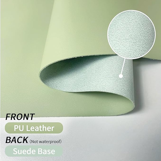 Bloss Green Desk Mat, Mouse Pad, Waterproof Leather Desk Pad, Desk Matt for Desktop, Non-Slip Desk Pad Mat for Office Work/Home (27.6 x 13.8 Inches)