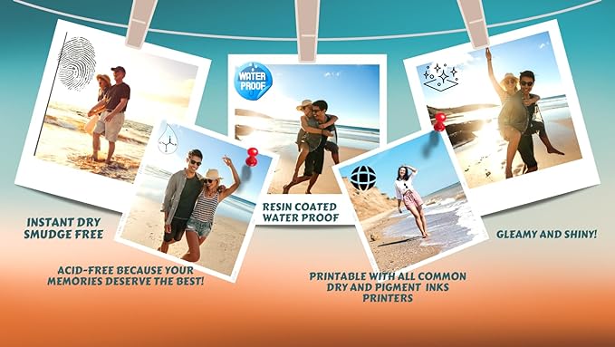 Premium 6x8 Luster Photo Paper for Vibrant Prints - 100 Sheets, Acid-Free, Fade-Resistant, Instant Dry, Thick & Durable Photo Paper for Inkjet Printers