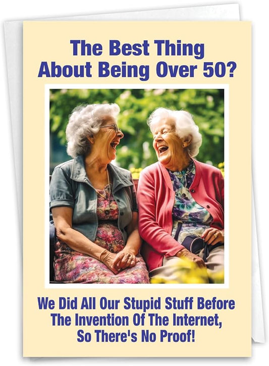 NobleWorks, Funny Women Birthday Paper Card with 5 x 7 Inch Envelope (1 Card) Girlfriends B-day Greeting Card | Stupid Stuff C10841BDG