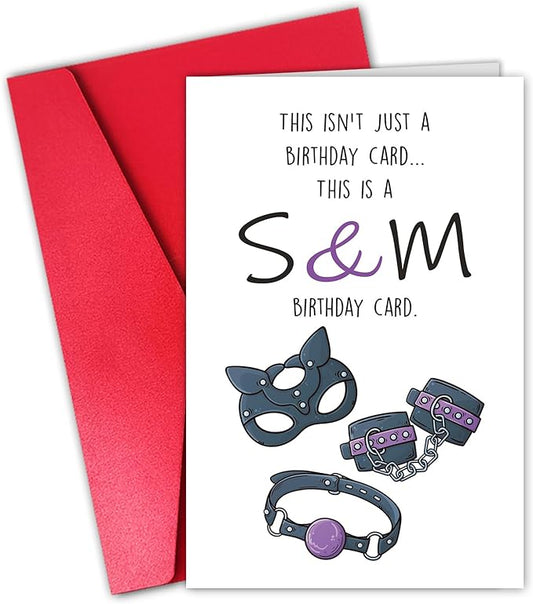 Cat Mask Birthday Card for Him Her, Cheek Birthday Card for Boyfriend Girlfriend, Funny Sm Birthday Card