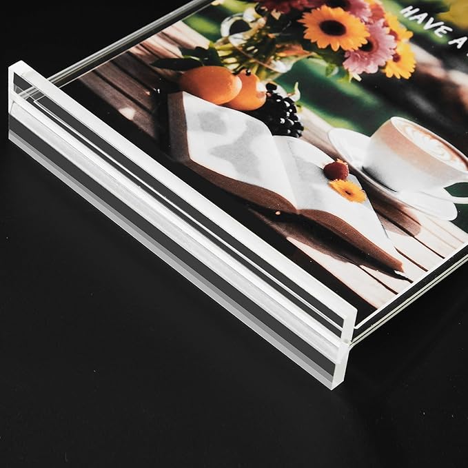 Clear Acrylic Sign Holder 8.5 x 11 - Perfect for Stores, Restaurants, and Offices - Set of 3 T Shape Plastic Sign Frames