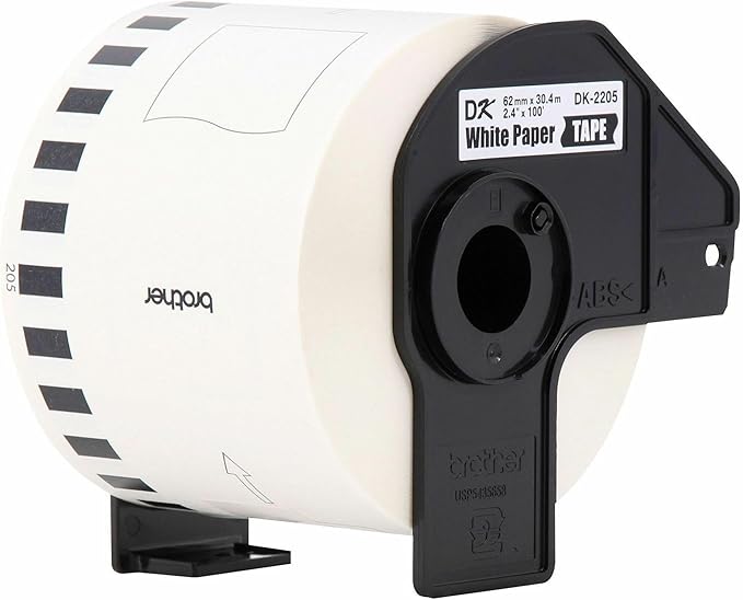 Brother Genuine, DK-2205 Continuous Paper Label Roll, Cut-to-Length Label, 2.4” x 100 Feet, (1) Roll Per Box
