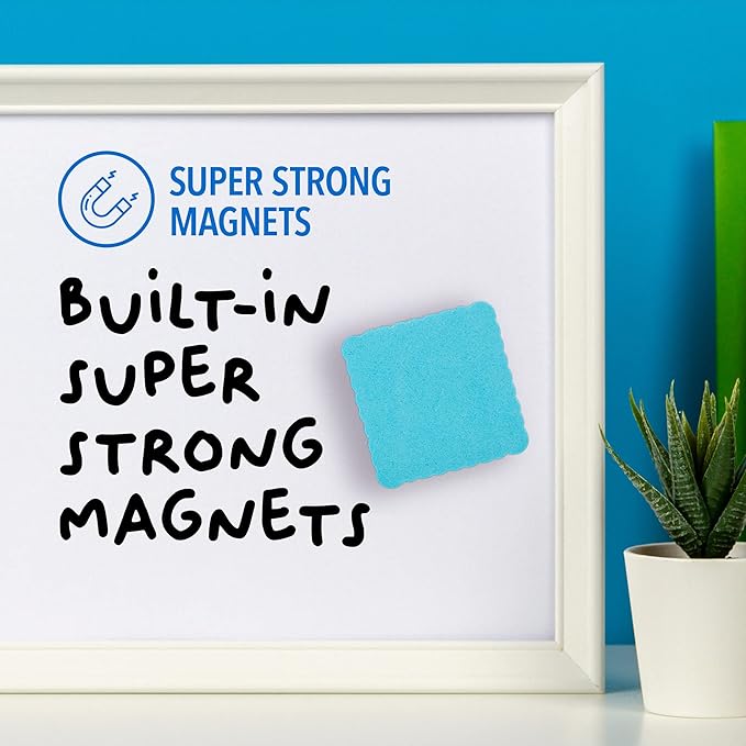 IMPRESA 24-Pack of Premium Magnetic Dry Erase Erasers/Dry Erasers - 2" x 2" - Whiteboard Erasers for Classroom, Home and Office