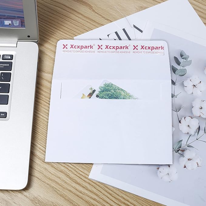 Blank White Cards,100 Qty 5.25 x 7.25 inches Printable A7 Envelopes & 100 Qty Folded Cards, DIY Greeting Cards for Invitations, Birthday, Photos, Documents, Wedding