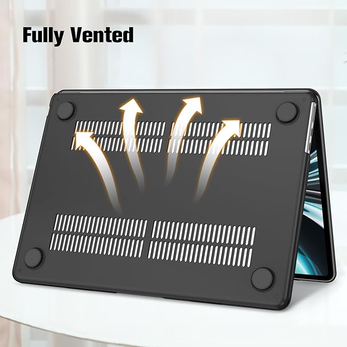 Fintie Case for MacBook Air 13.6 Inch A3113 A2681 (2022 2023 2024 Release) - Snap On Hard Shell Cover for MacBook Air 13.6" M2 M3 Chip with Liquid Retina Display and Touch ID (Meteor-Black)