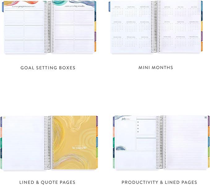 Erin Condren 12-Month Spiral Life Planner (Jan 2025 - Dec 2025) | 7x9 Weekly Planner with Monthly Calendars | Evolve Covers, Evolve Interior, Vertical Layout, Platinum Coil