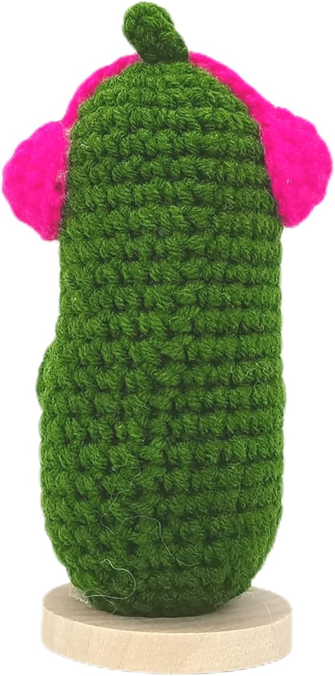 Funny Crochet Pickles 1 Pcs with Affirmations Cards for Inspirational Novelty Good Luck Gifts and Party Decorations(KK-CKD04-ppep)