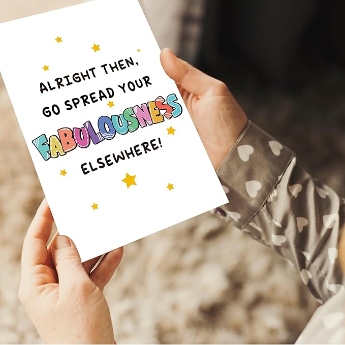 Heollaok Funny Leaving Card for Coworker, Humor Going Away Card for Him Her, Farewell Card for Work Friend, Gift for Colleague Leaving, Go Spread Your Fabulousness