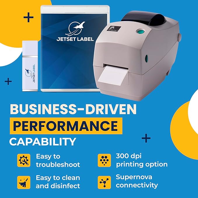 Zebra TLP 2824 Plus Thermal Transfer Desktop Monochrome Printer | 2 in Width | Serial & USB Port Connectivity 282P-101110-00 | Include Jetset Software