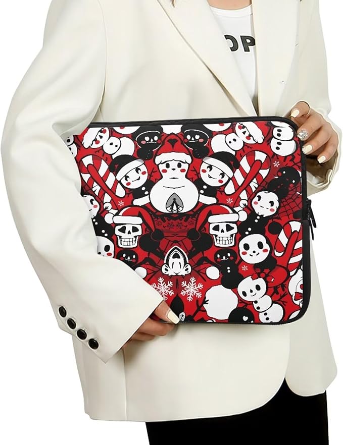 Christmas Snowman Printed Computer Bags for Laptops, Water Resistant 10 Inch Laptop Bag Laptop Briefcase Travel Case for Women Men Teens, Compatible with Most Laptops