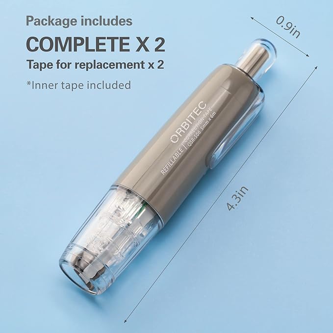 Refillable Retractable Quick Dry White Correction Tape,Mini Small Aesthetic Cute Correction Tape, with Easy to Use Kawaii Pen Shaped Applicator,for School Office Supplies