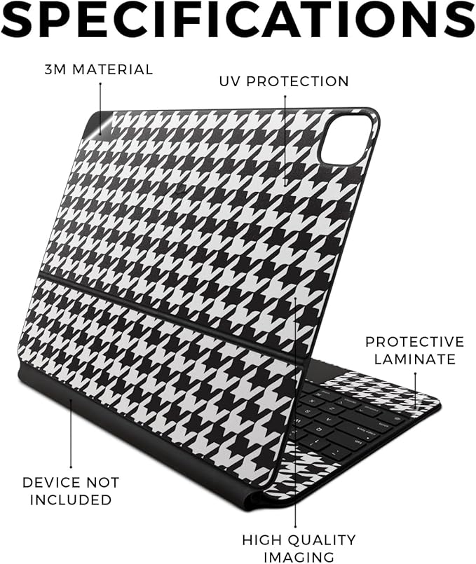 Skin Compatible with Apple Magic Keyboard for iPad Air 13-inch (M2) 2024 - Houndstooth - Premium 3M Vinyl Protective Wrap Decal Cover - Easy to Apply | Crafted in The USA by MightySkins