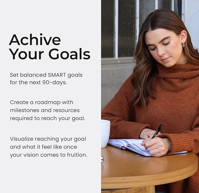 The OAK Journal Grey Smart Goal Planner Journal and Planner for Full Focus and Best Self Quarterly Goal Planner & Daily Gratitude Journal