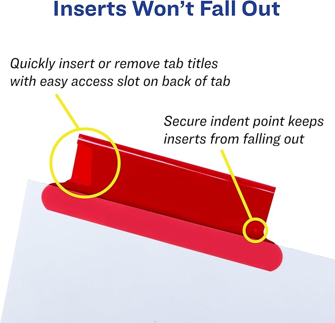 Avery Big Tab Extra-Wide Insertable Dividers for 3 Ring Binders, 8-Tab Set, Multicolor, 6 Sets (21211)