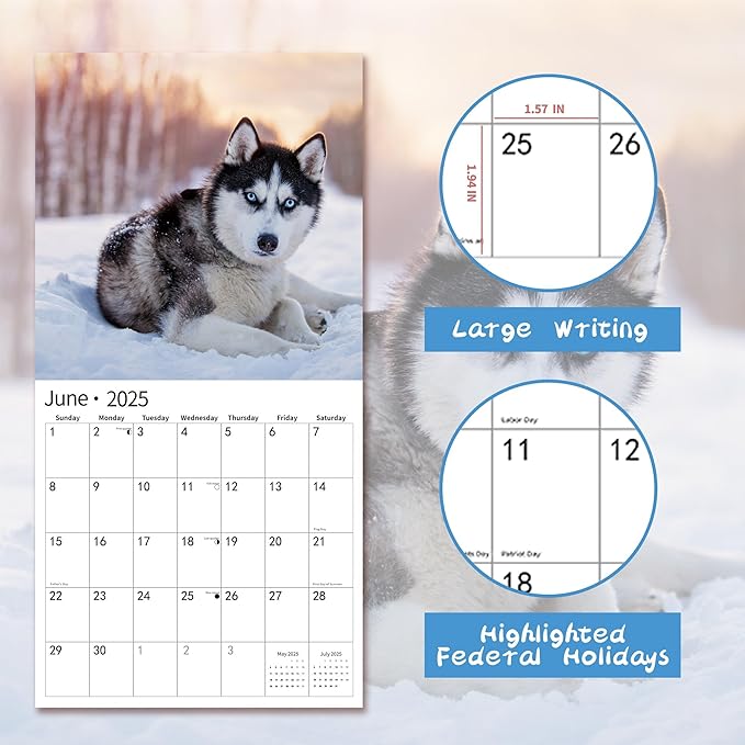 2025 Wall Calendar,Calendar 2025, November 2024 - December 2025, Wall Calendar Wolves, 12" x 24" Opened,Full Page Months Thick & Sturdy Paper for Calendar Organizing & Planning