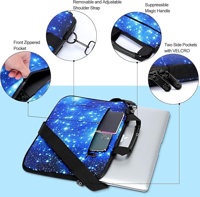 icolor 15" Laptop Shoulder Bag Carrying Holder 14.2" 15.4 inch Computer Tablet Canvas Handbag Case Notebook Messenger Briefcase